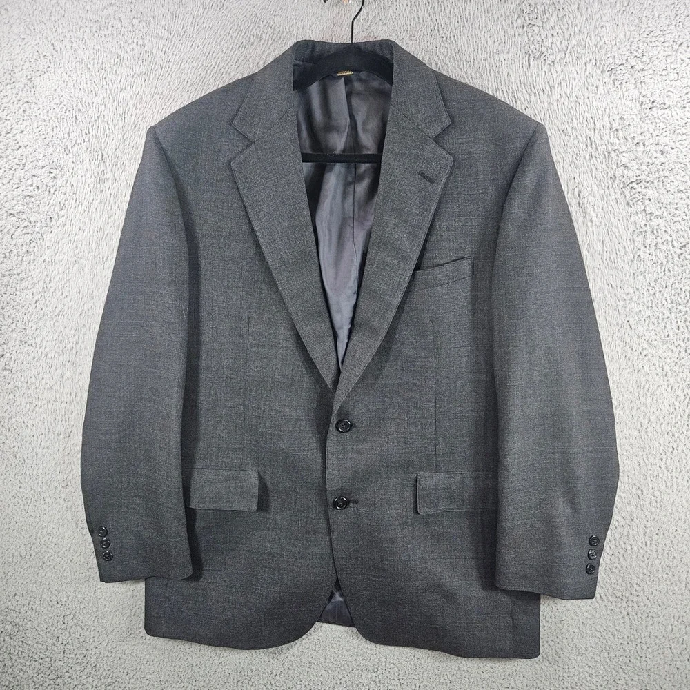 Brooks‎ Brothers Makers Brooksease Blazer Mens 41R Charcoal Worsted Wool USA
